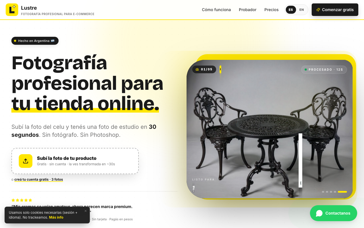 Lustre — captura del producto